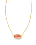 Elisa Pendant Necklace Gold Coral Pink Mother of Pearl