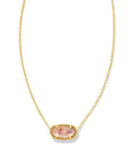 Elisa Pendant Necklace Gold Light Pink Iridescent Abalone