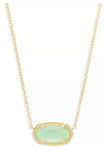 Elisa Pendant Necklace Gold Light Green Mother of Pearl