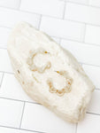 Ivory Acrylic Scallop Hoop Earrings
