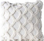 18" Cream Scalloped Cotton Pillow
