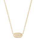 Elisa Short Pendant Necklace Gold Filigree Metal