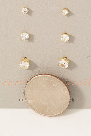 Rhinestone Stud Earrings Set