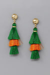 Game Day Layered Tassel Drop Earrings