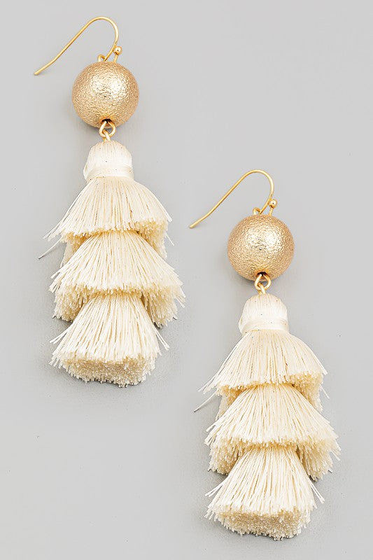 Layered Tassel Drop Earrings