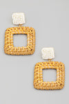 Square Rattan Cutout Drop Earrings