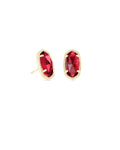 Ellie Stud Earrings Gold Clear Berry