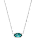 Elisa Short Pendant Rhodium London Blue