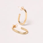 Long Oval Half Hoop Earrings