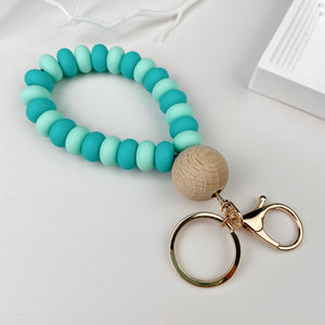 Silicone Beaded Bracelet Keychain