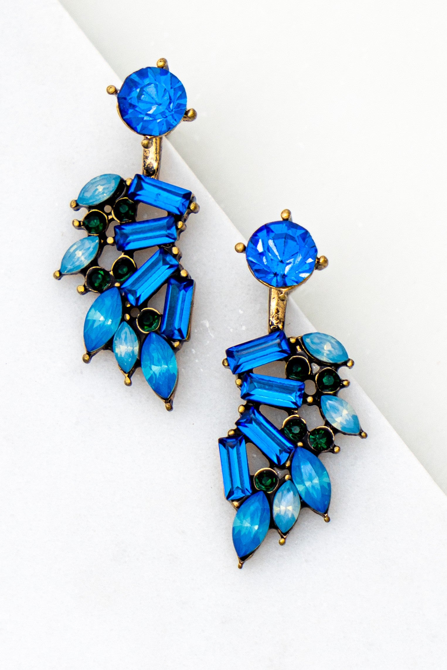 Glass Stone Detachable Earrings