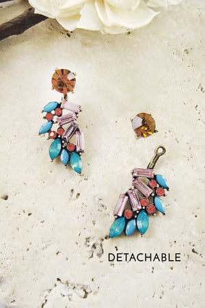 Glass Stone Detachable Earrings