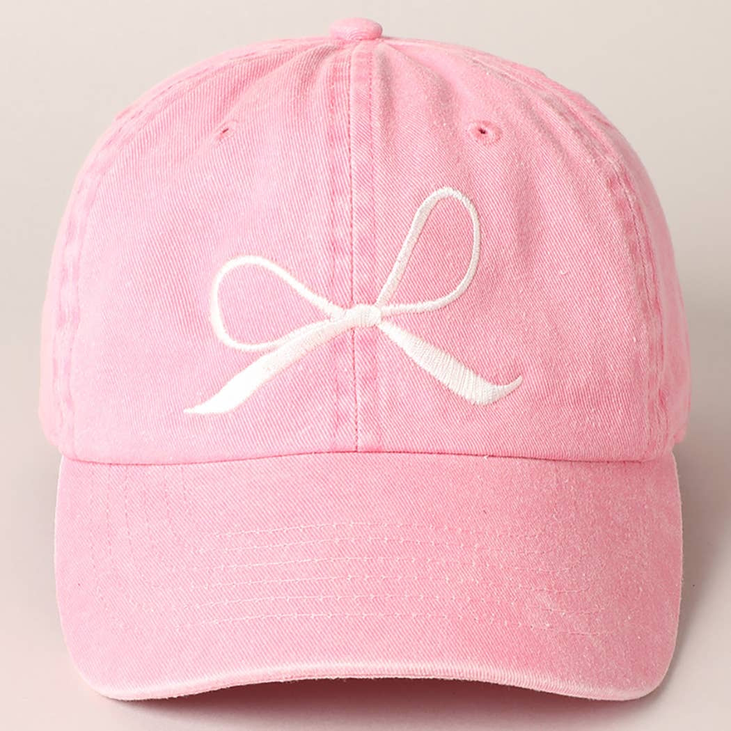 Trendy Bow Embroidered Denim Baseball Cap