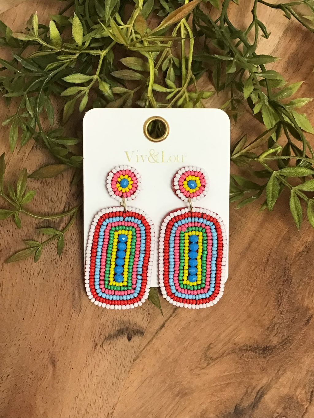 Beaded Multi Colored Brittany Earrings