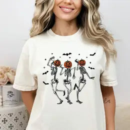 Pumpkin Dancing Skeletons Halloween Shirt