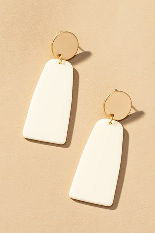 Ivory and Gold Drop Earrings