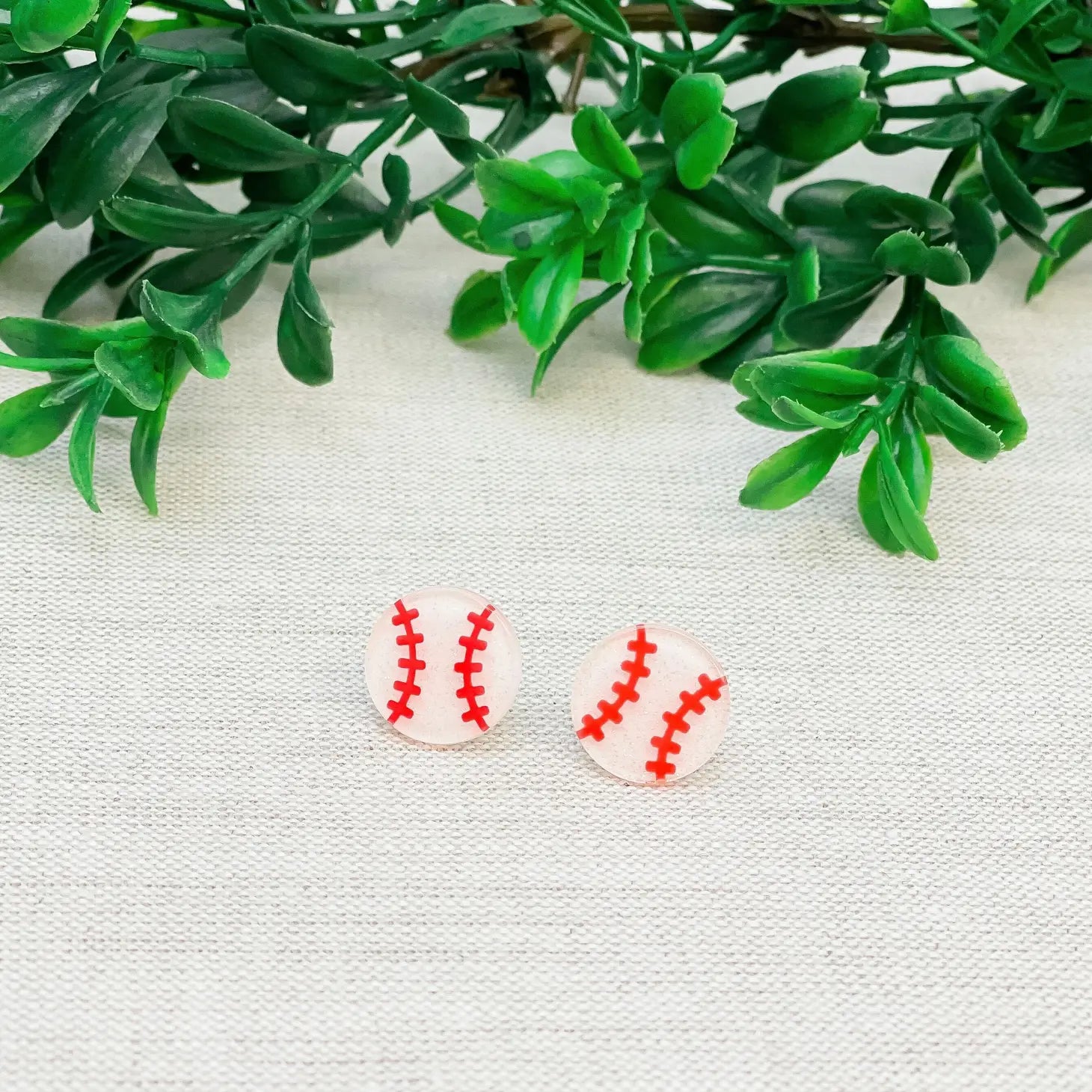 Glitter Acrylic Sports Stud Earrings