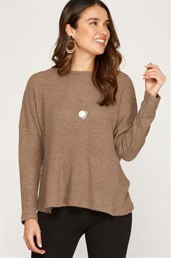 Mocha Open Back Light Knit Sweater