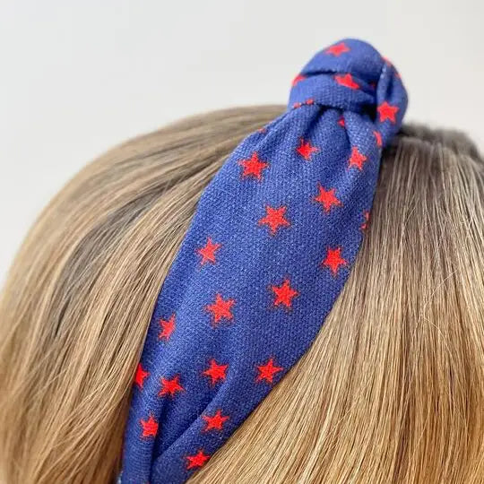 Star Printed Top Knot Headband