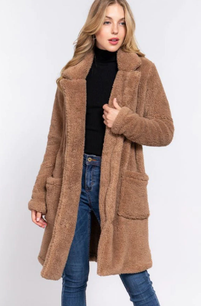 Camel Sherpa Coat