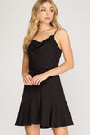 Black Cami Jacquard Dress