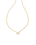 Katy Heart Pendant Gold Metal White Crystal