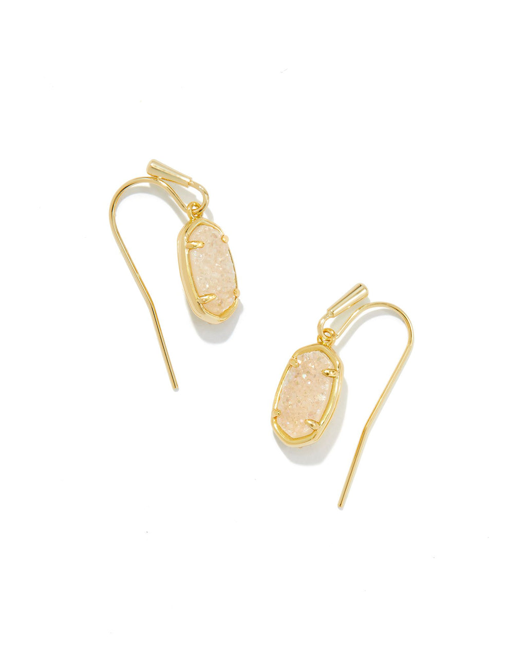 Lee Drop Earrings Gold Iridescent Drusy