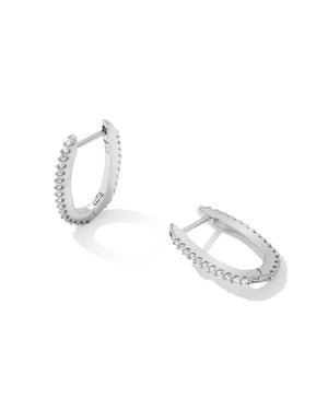 Murphy Pave Huggie Earrings White CZ