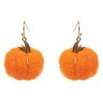 Pumpkin Pom Pom Earrings