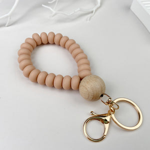 Silicone Beaded Bracelet Keychain