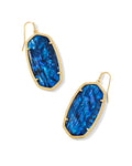 Danielle Statement Earrings Gold Navy Abalone