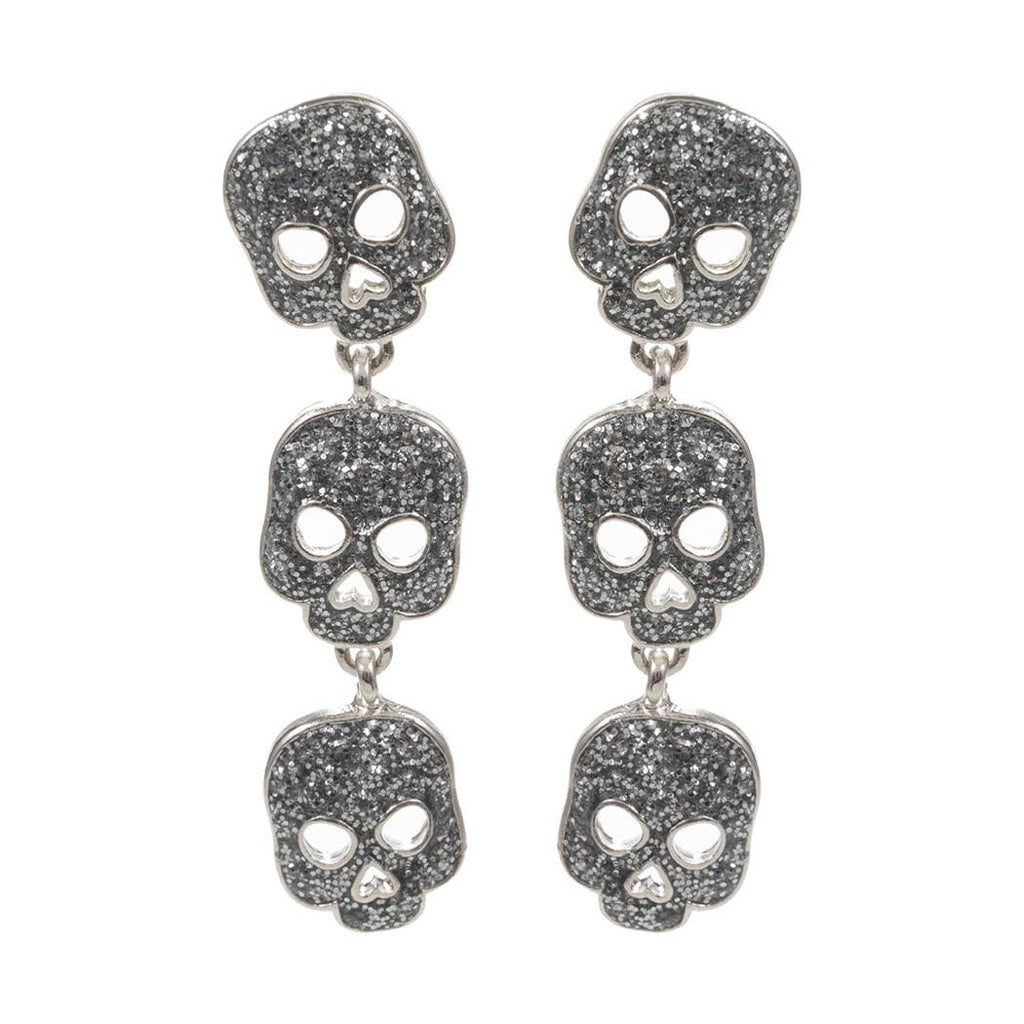 Halloween Skull Shaped Drop Post Earring