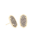 Ellie Stud Earrings Gold Platinum Drusy