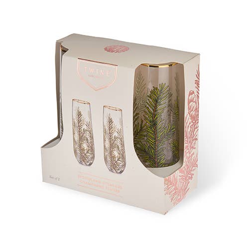 Woodland Stemless Champagne Flute Set