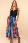 Black Multi Colored Striped Dress