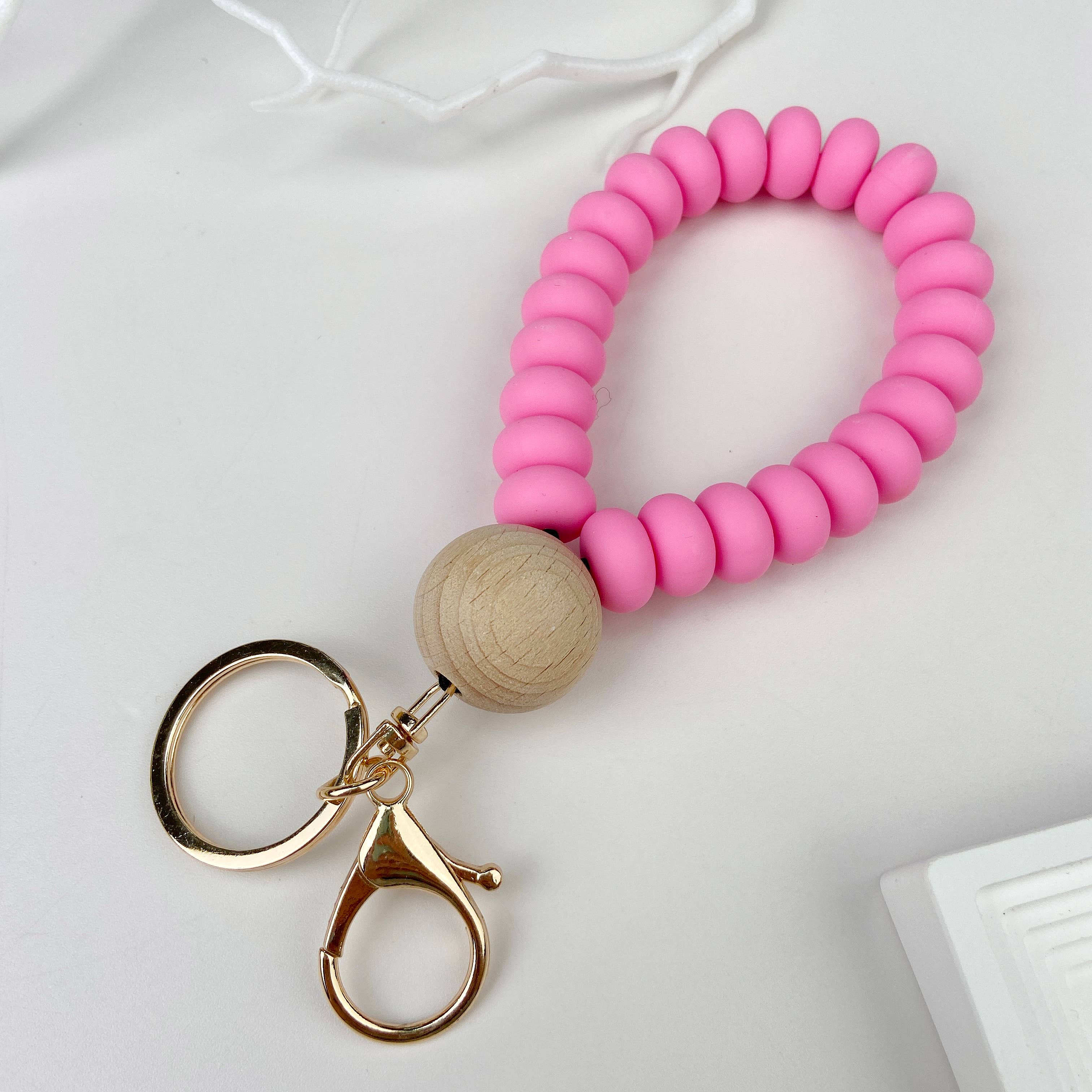 Silicone Beaded Bracelet Keychain