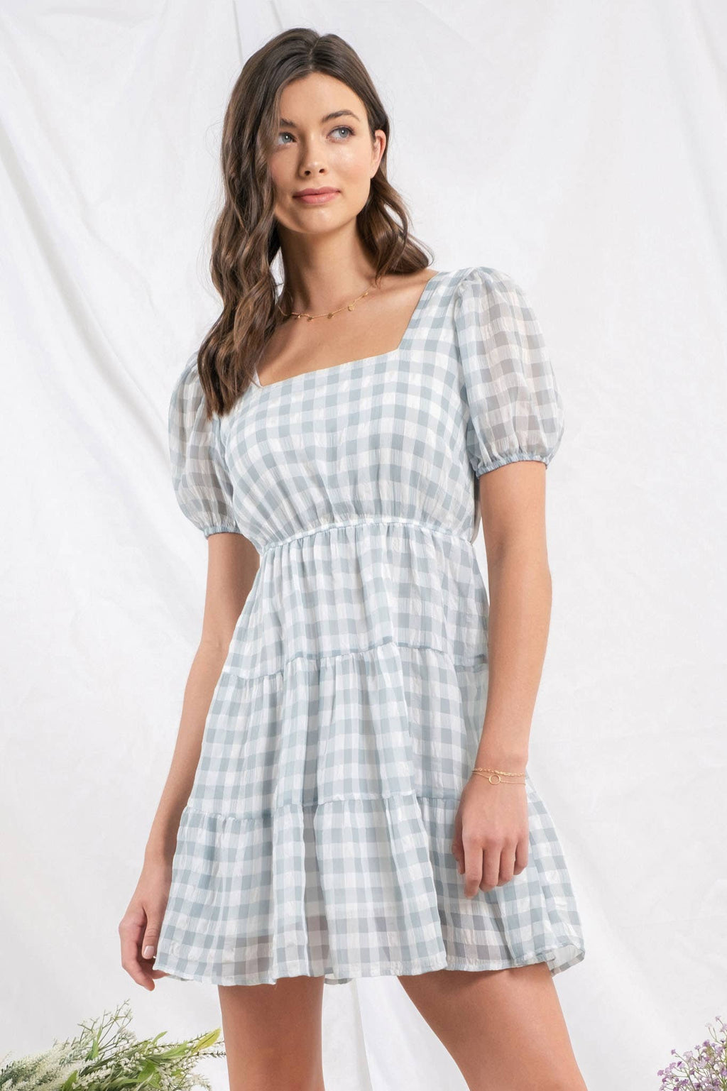 Light Blue Gingham Dress