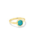 Davis Small Stone Band Ring 18K Gold Vermeil Turquoise