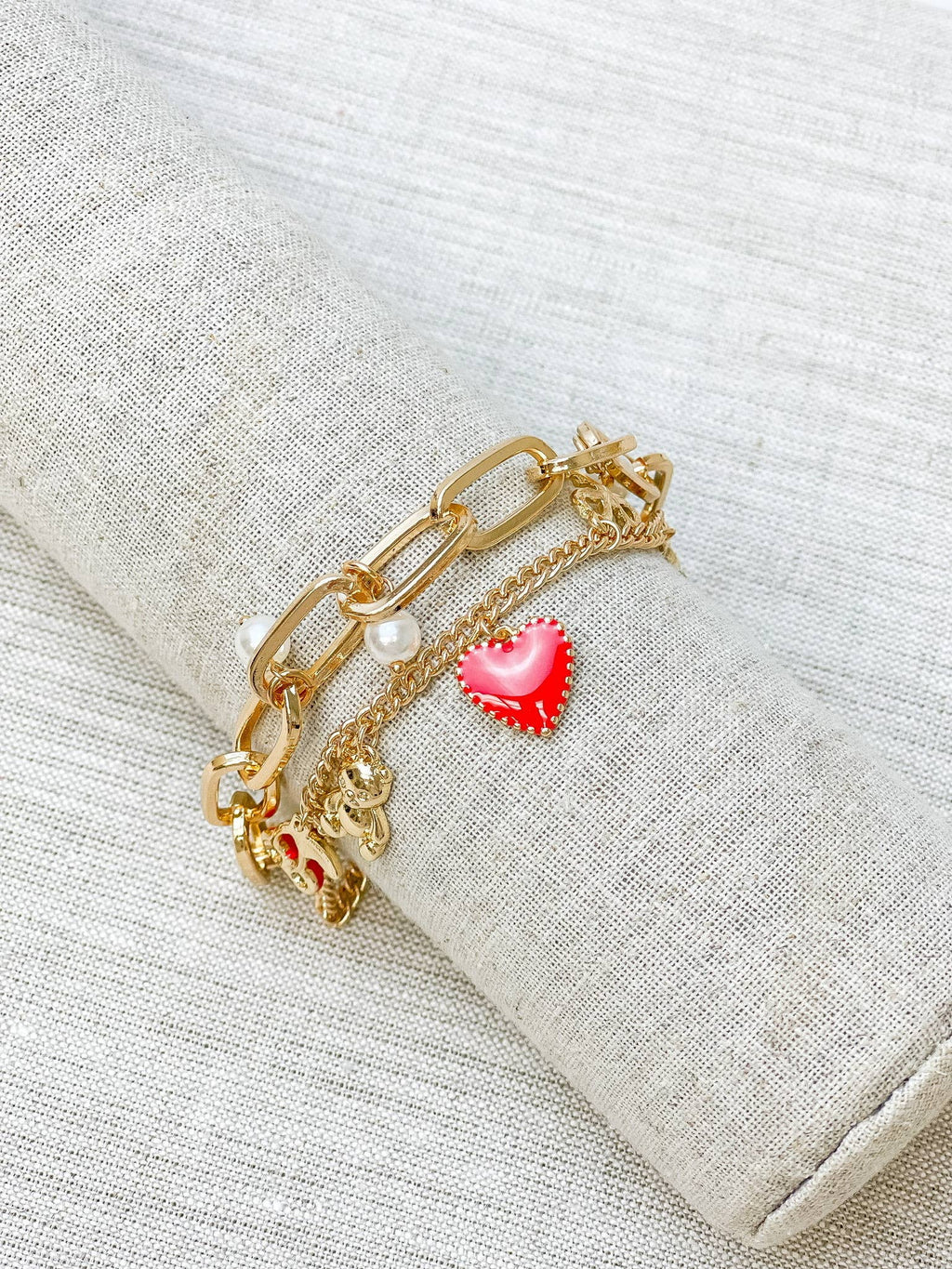 Gold Valentine's Day - Be Mine Charm Bracelets