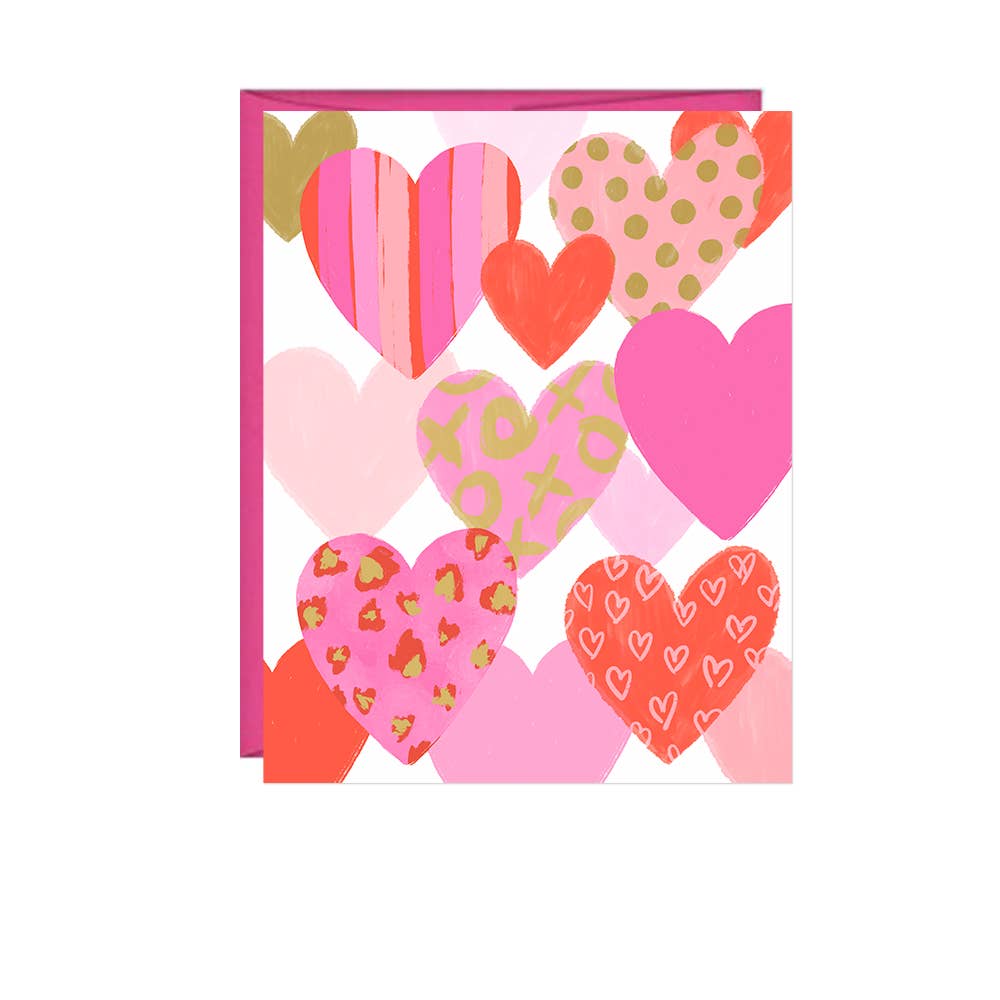 Pink Hearts Card