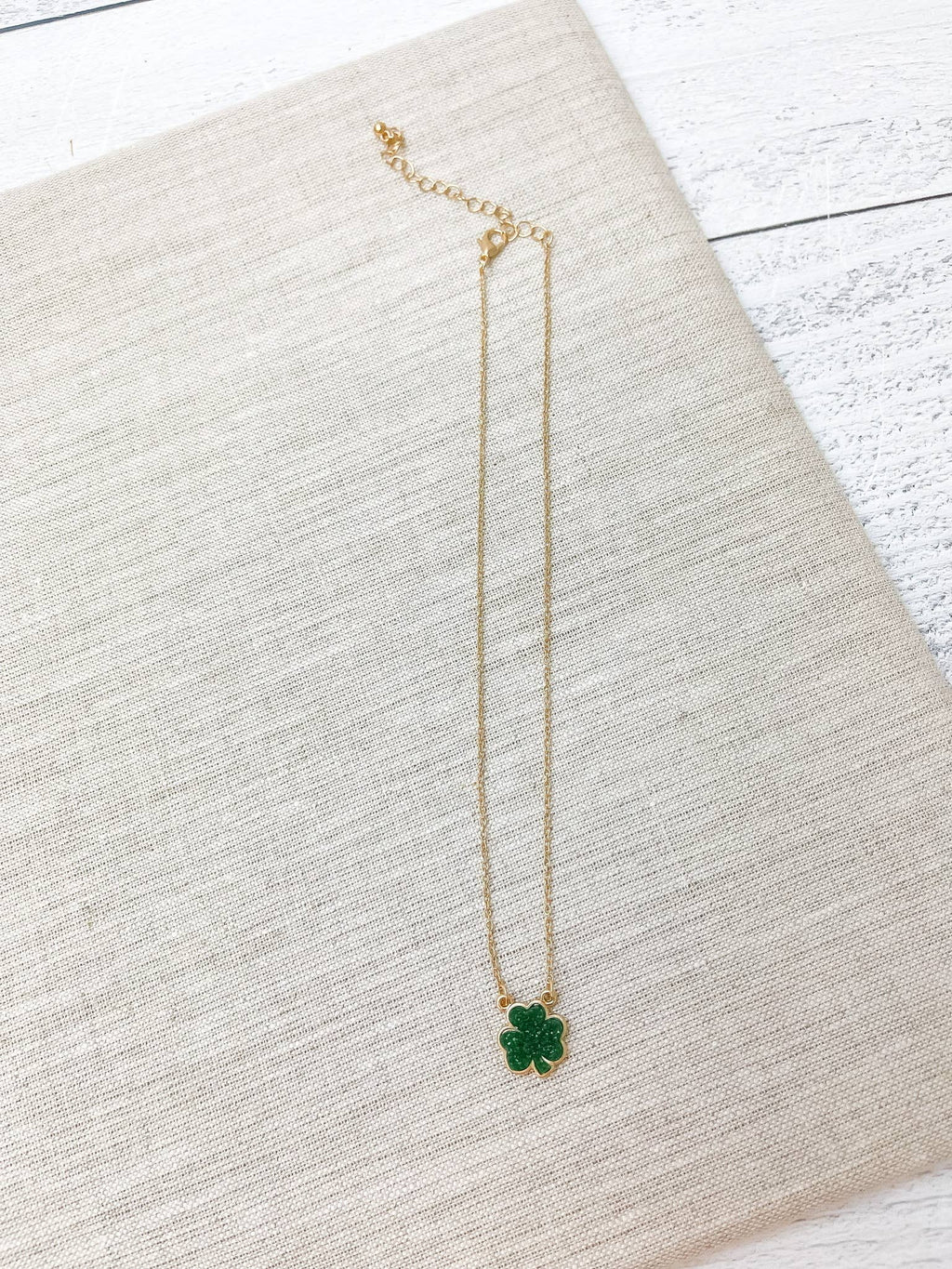 Druzy Clover Pendant Necklace