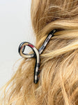 Beige Plaid Twisted Claw Clip