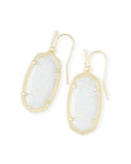 Dani Drop Earrings Gold White Opal