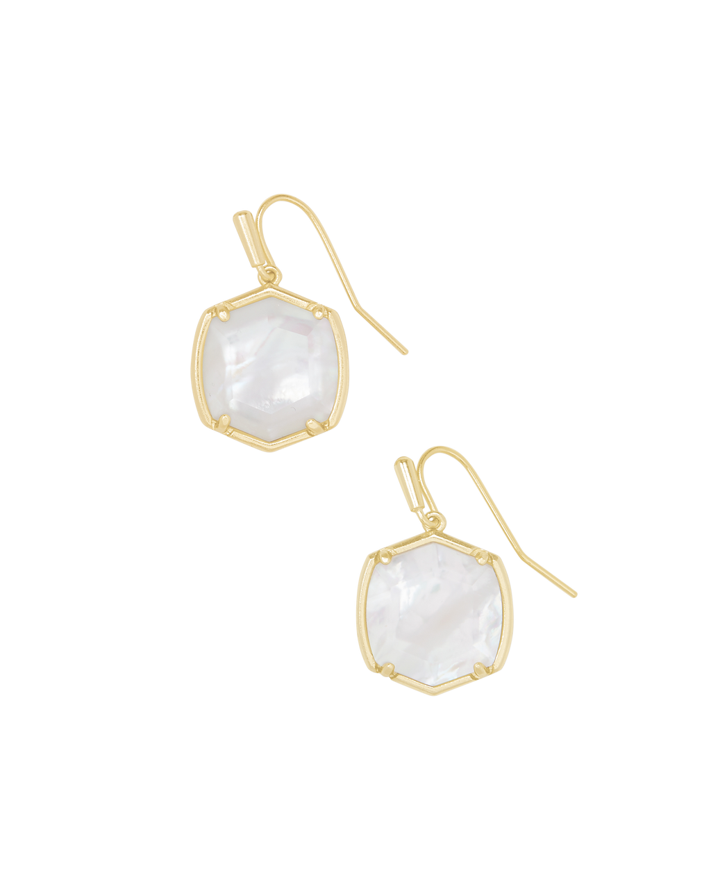 Davis Small Drop Earrings Gold Ivory Mother Of Pearl