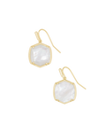 Davis Small Drop Earrings Gold Ivory Mother Of Pearl