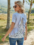 Open Back Lace Ruffle Top