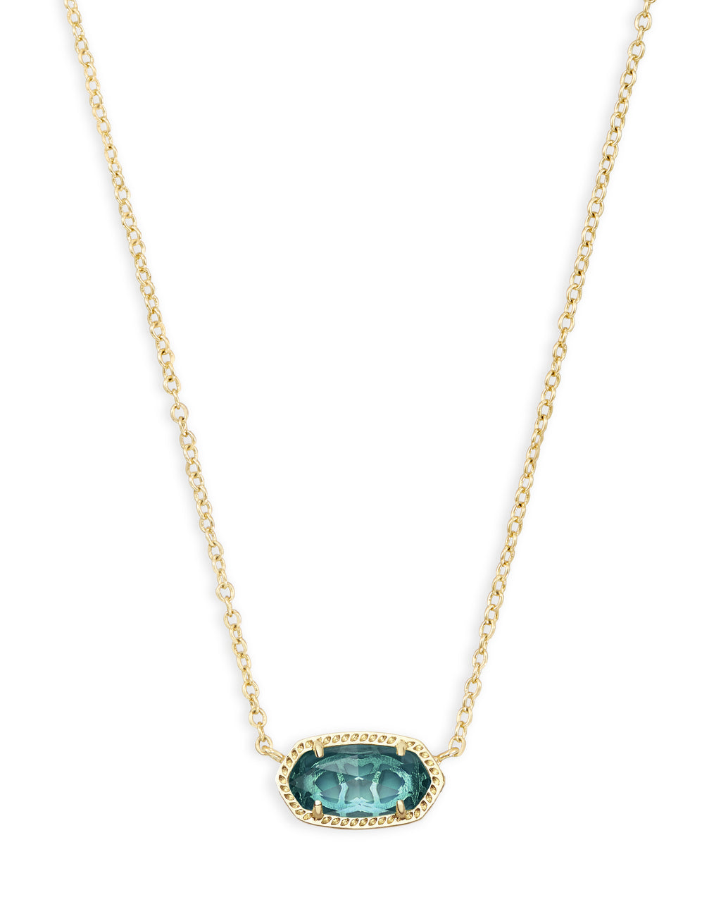 Elisa Short Pendant Necklace Gold London Blue