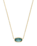 Elisa Short Pendant Necklace Gold London Blue