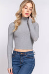 Turtleneck Ribbed Crop Top