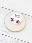 Glitter American Flag Stud Earrings